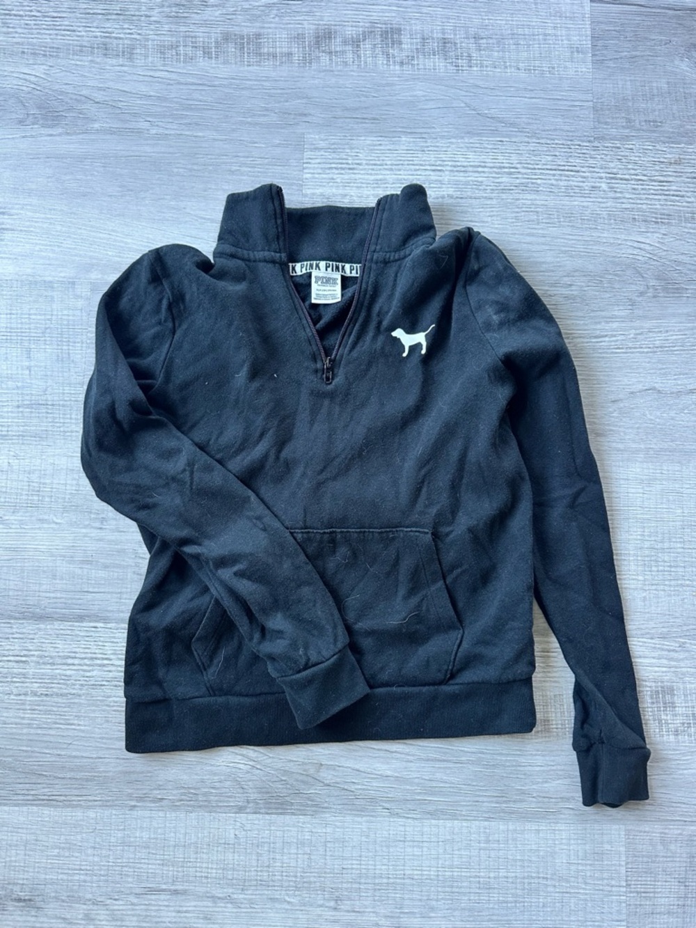 Victoria's Secret PINK Black Half-Zip Pullover